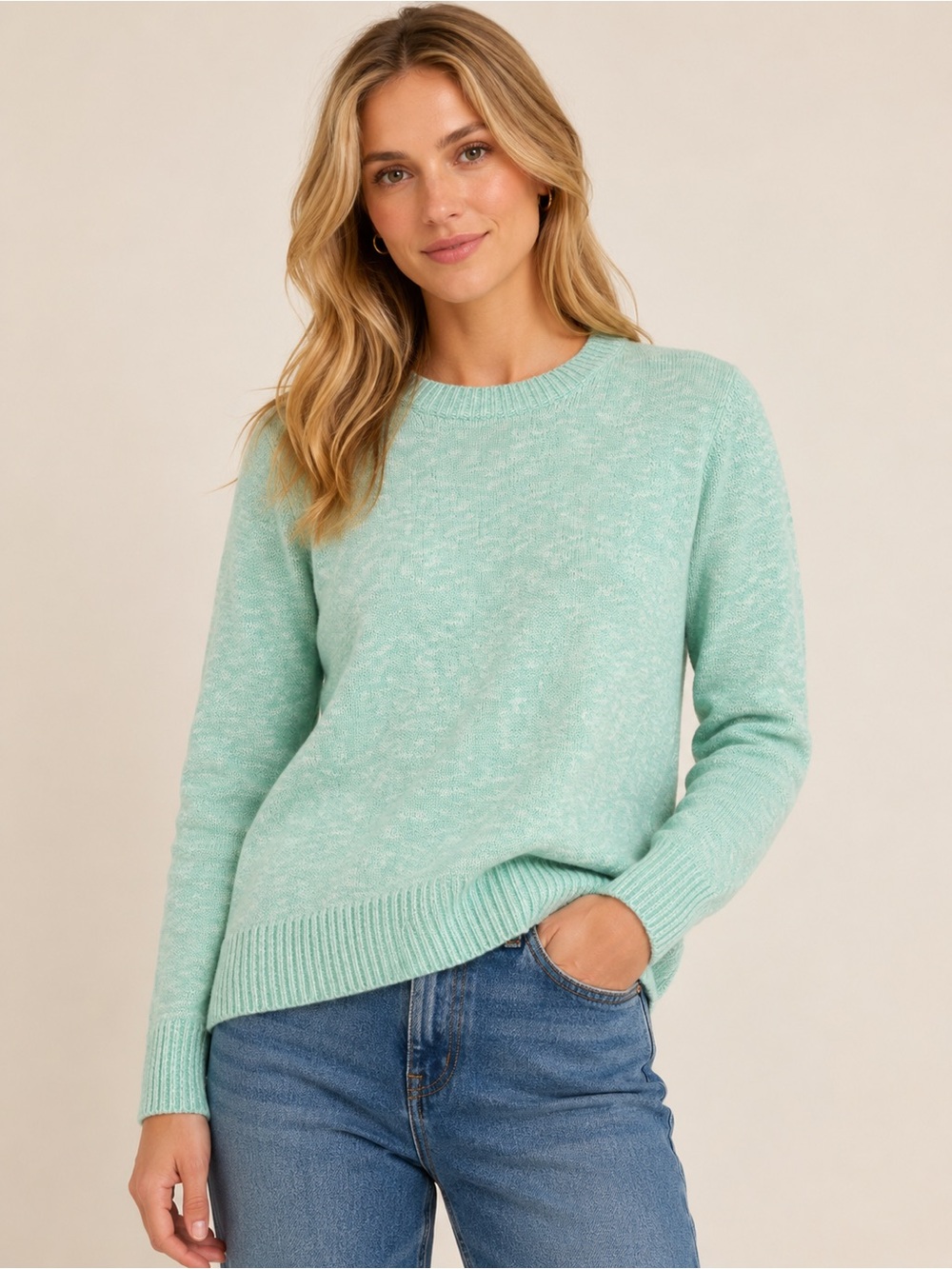J. Crew Mint Green Crewneck Lightweight Crewneck Pullover Sweater XS X Small